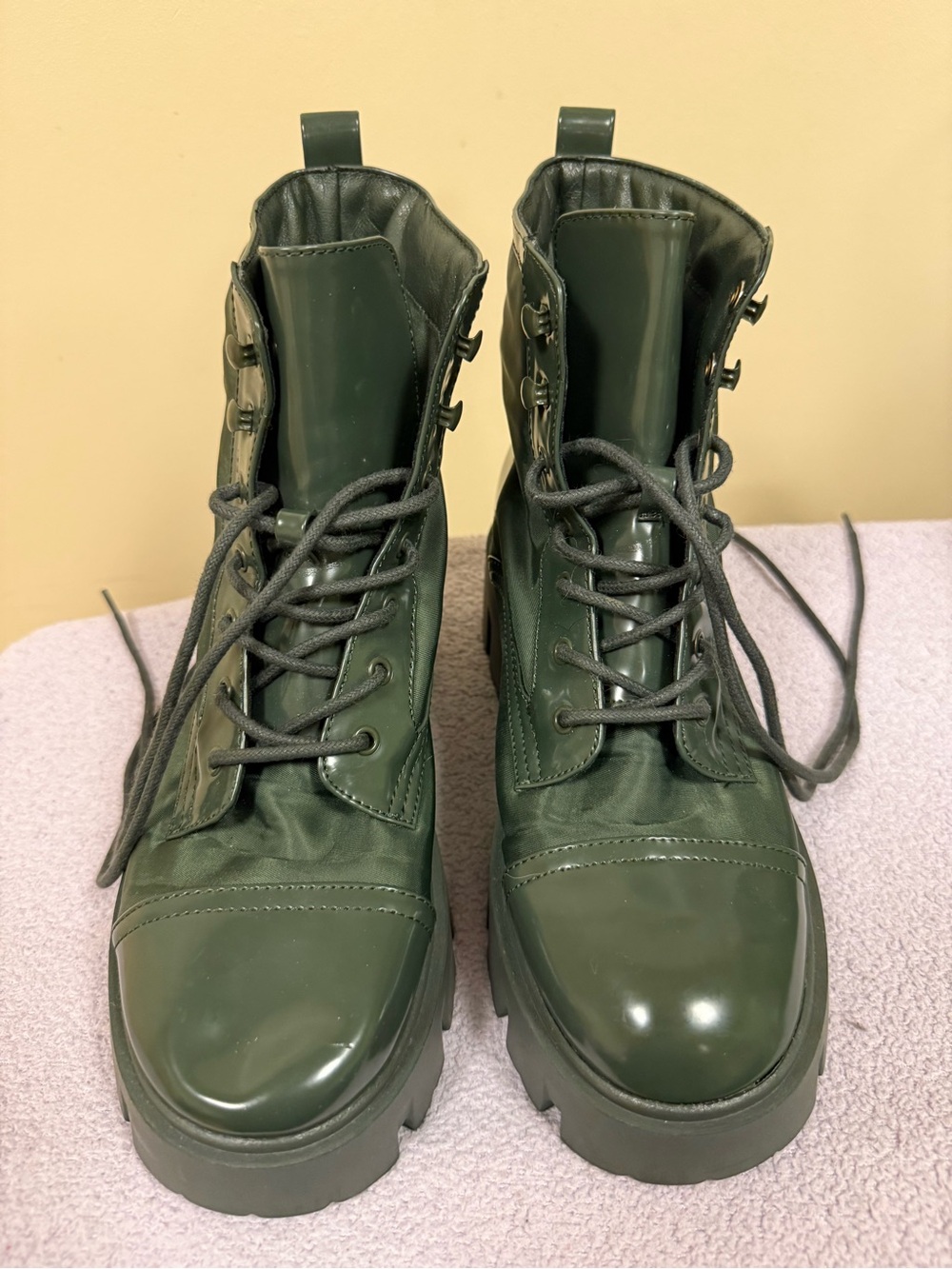 Nine West Olive Green Combat Boots - 9